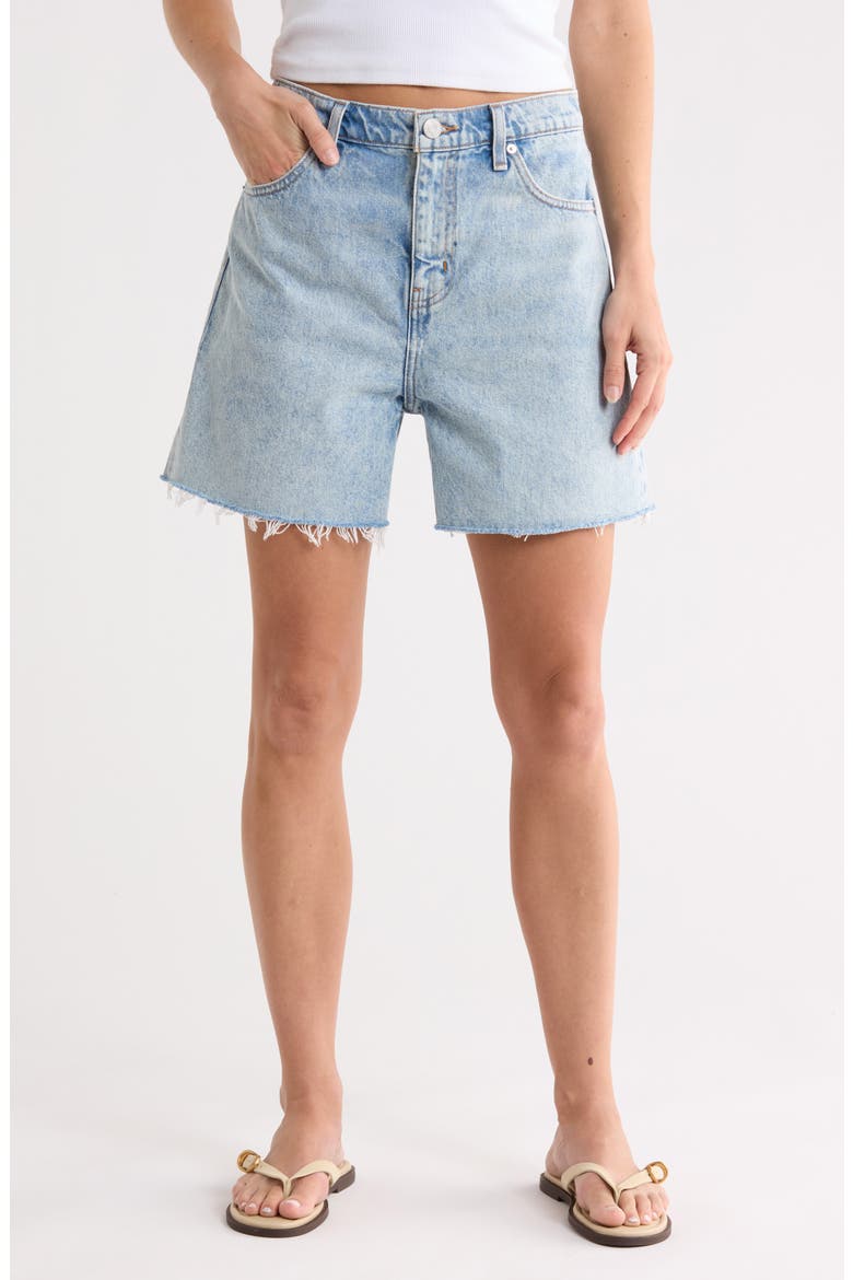 The Easy Fray Hem Denim Shorts, Main, color, SCENE