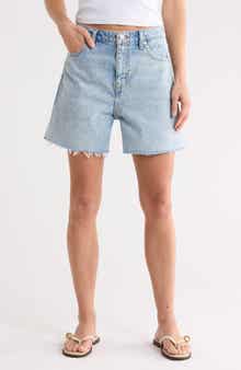 FRAME The Easy Fray Hem Denim Shorts