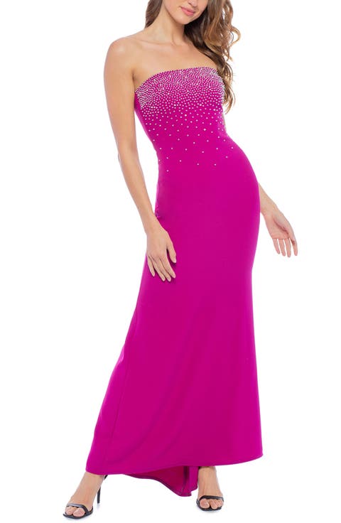 Farj Beaded Bodice Strapless Mermaid Gown