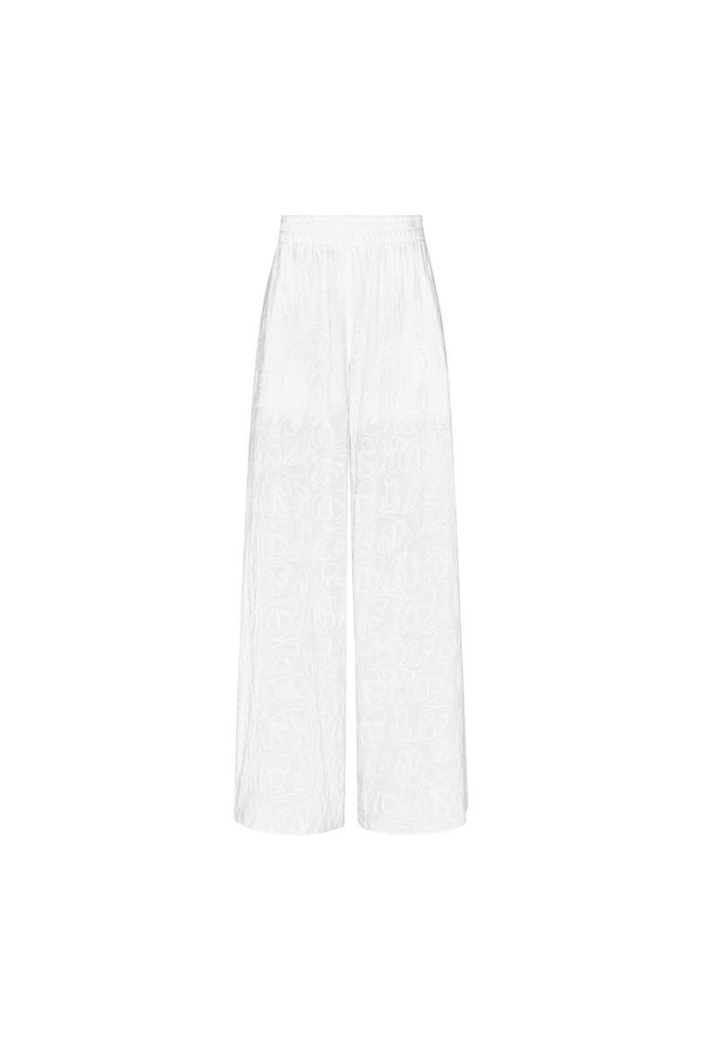 Women Viscose Elastic Waist Pants Seashells, Main, color, off white