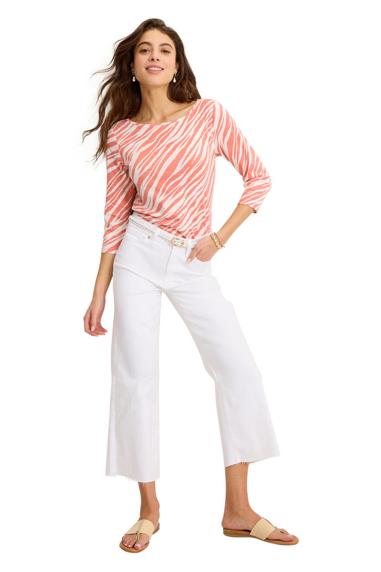 Ashby Isles Coastal Zebra Cotton T-Shirt, Alternate, color, PEACH GELATO