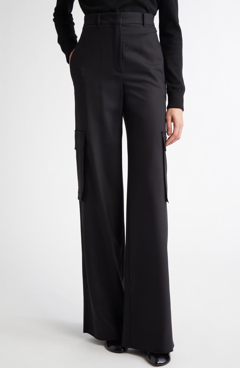 Max Mara Studio Ghiera Stretch Virgin Wool Cargo Pants, Main, color, 