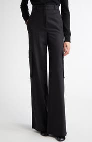 Max Mara Studio Ghiera Stretch Virgin Wool Cargo Pants