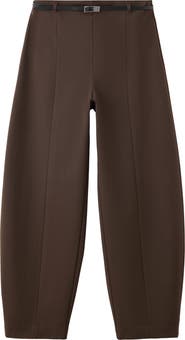 MANGO Balloon Crop Pants with Buckle Belt