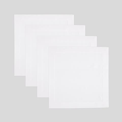 Linen Square Placemats Set of 4, 14 x 14 Inch for Dining Table, Holiday and Everyday Table Decor - Fete
