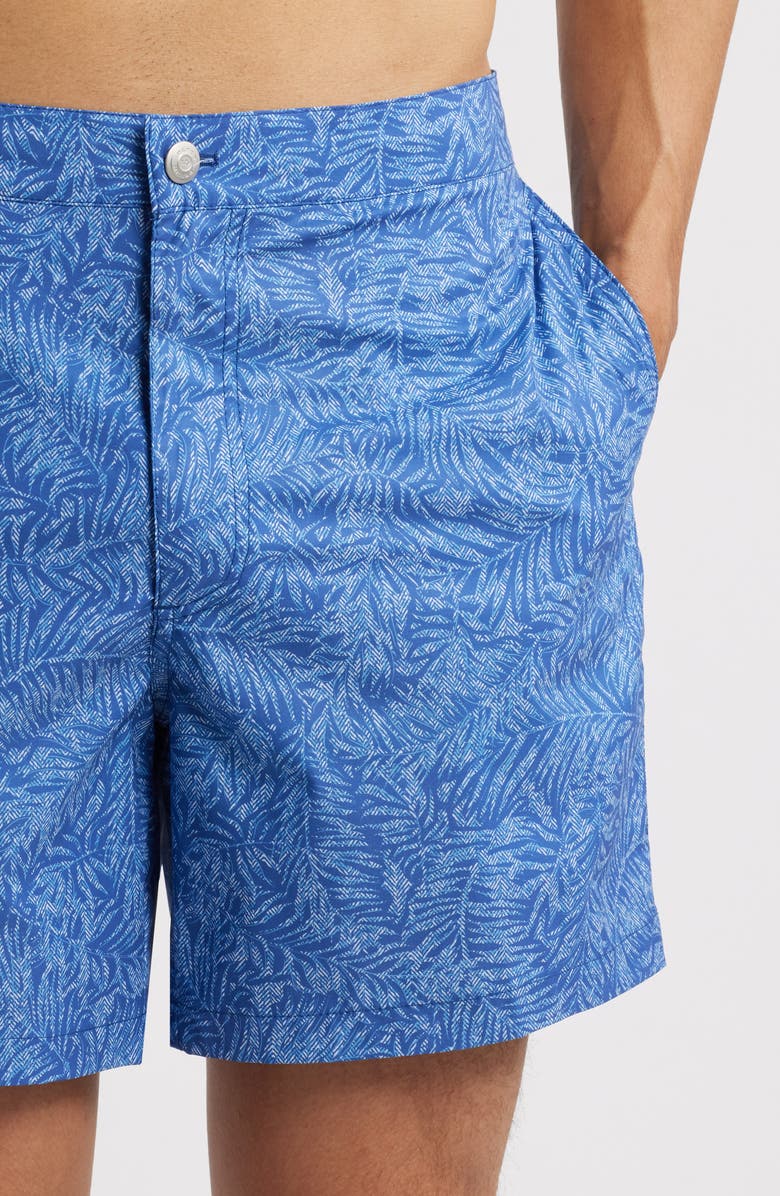 Peter Millar Crown Santa Barbara Palm Swim Trunks, Alternate, color, Ocean Blue