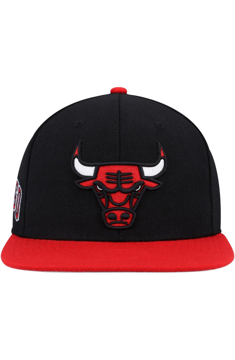 Mitchell & Ness Men's Mitchell & Ness Black/Red Chicago Bulls Side Core 2.0 Snapback Hat, Alternate, color, Black