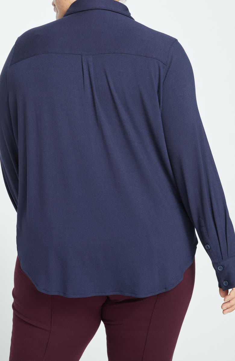 Universal Standard Elbe Popover Shirt, Alternate, color, Midnight Blue