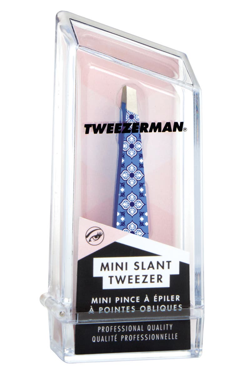 TWEEZERMAN Mini Lisbon Sea Slant Tweezer, Alternate, color, Blue