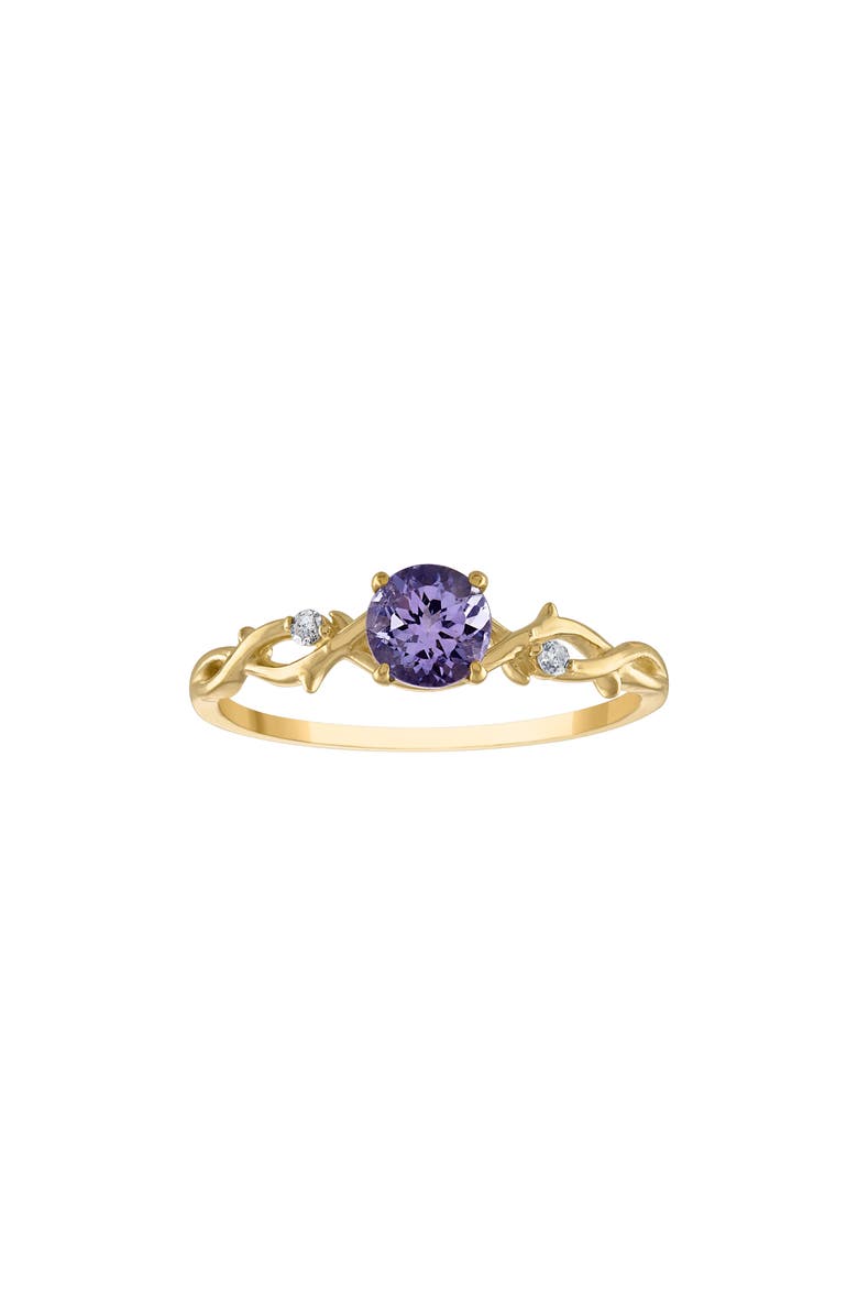 FUZION CREATIONS Tanzanite & Diamond Ring, Main, color, Yellow Gold/ Tanzanite