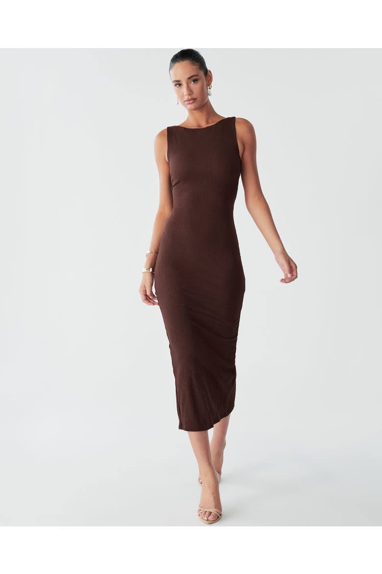 Suny Midi Dress, Alternate, color, Chocolate