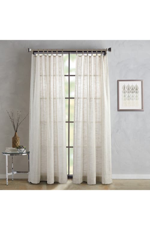 Dkny Set Of 2 Classic Sheer Jute Tab Curtain Panels In Linen