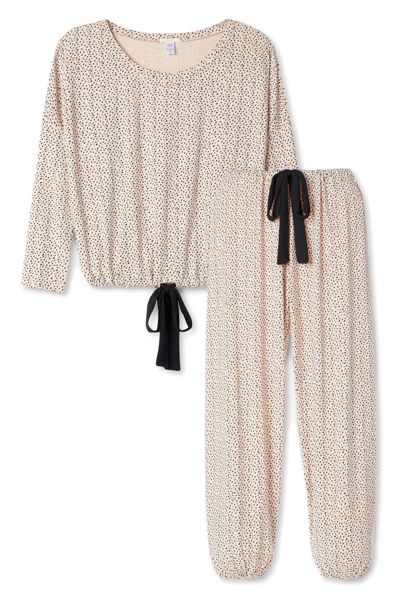 Gisele Slouchy Pajamas, Main, color, ANTIQUE ROSE/ BLACK