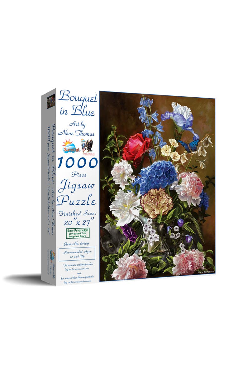 Bouquet in Blue 1000 piece Jigsaw Puzzle for Adults, Main, color, Multicolor