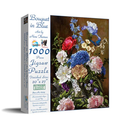 Bouquet in Blue 1000 piece Jigsaw Puzzle for Adults