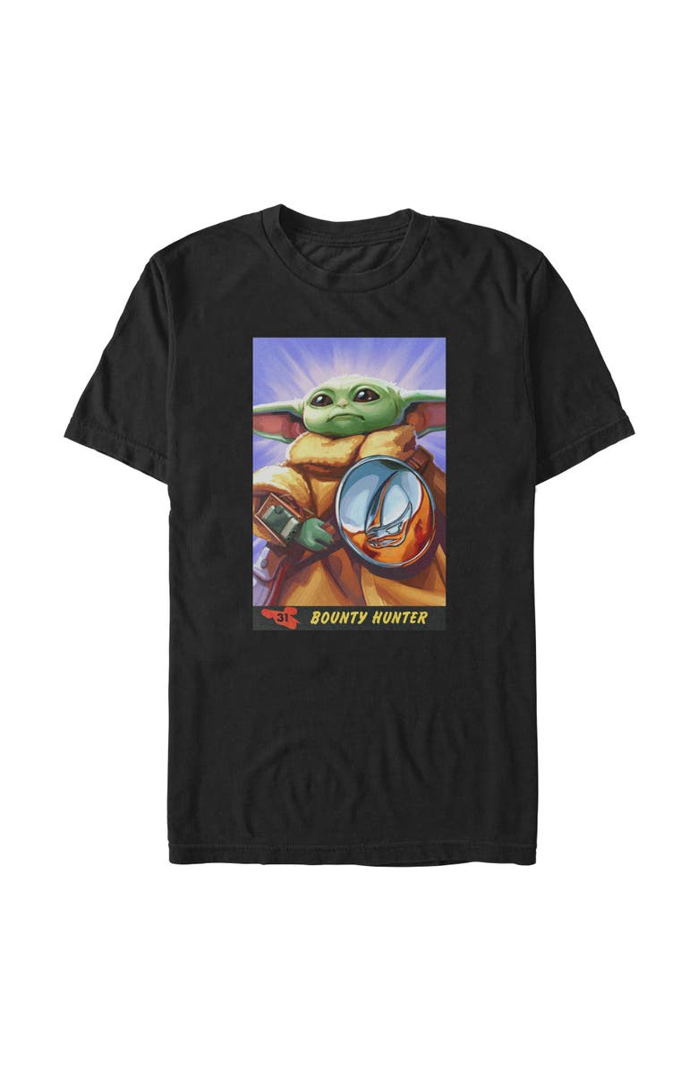 Star Wars: The Mandalorian and Grogu Men's Star Wars The Mandalorian and Grogu The Child Bounty Hunter Comic Art  Graphic T-Shirt, Main, color, Black