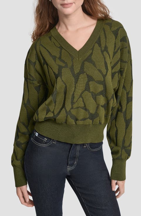 Jacquard V-Neck Sweater