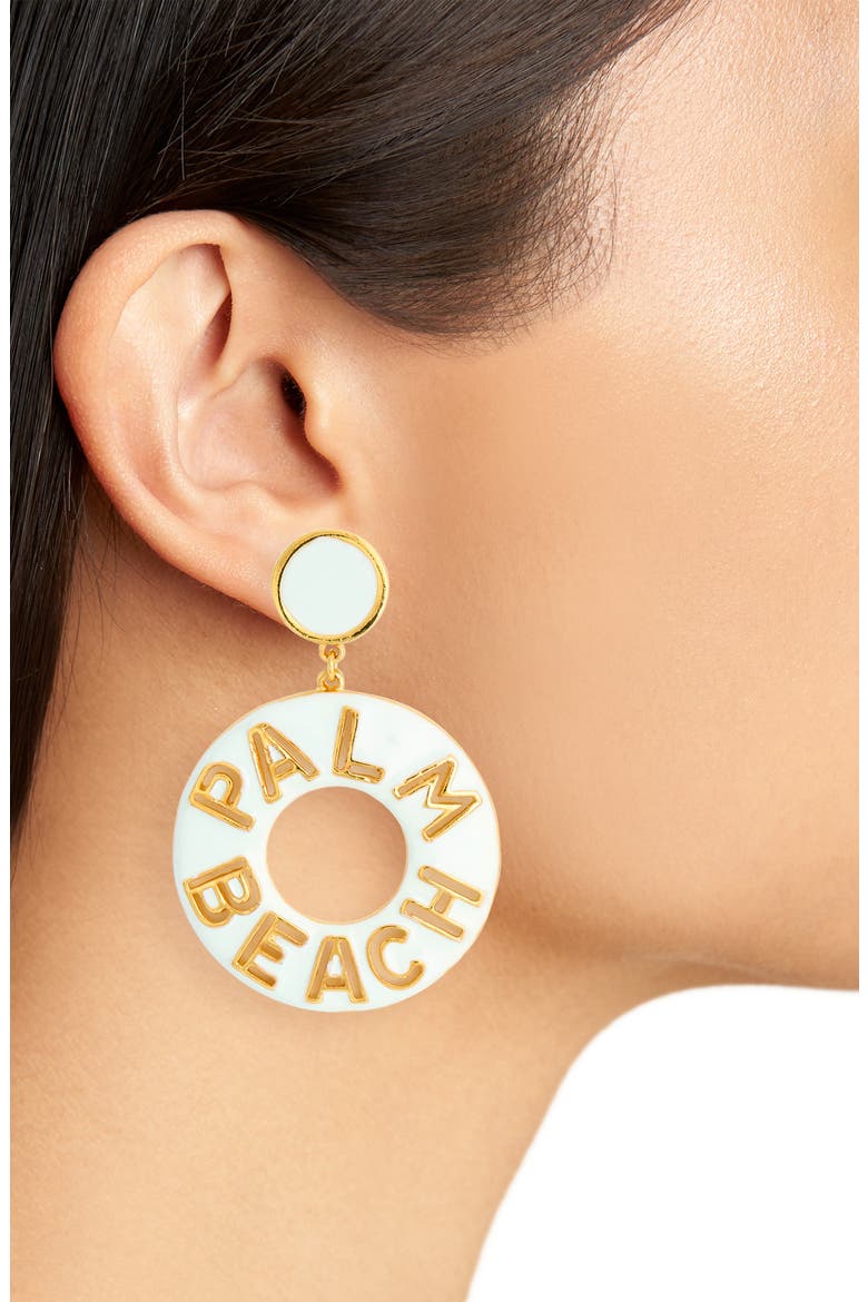 Palm Beach Earrings, Alternate, color, WHITE