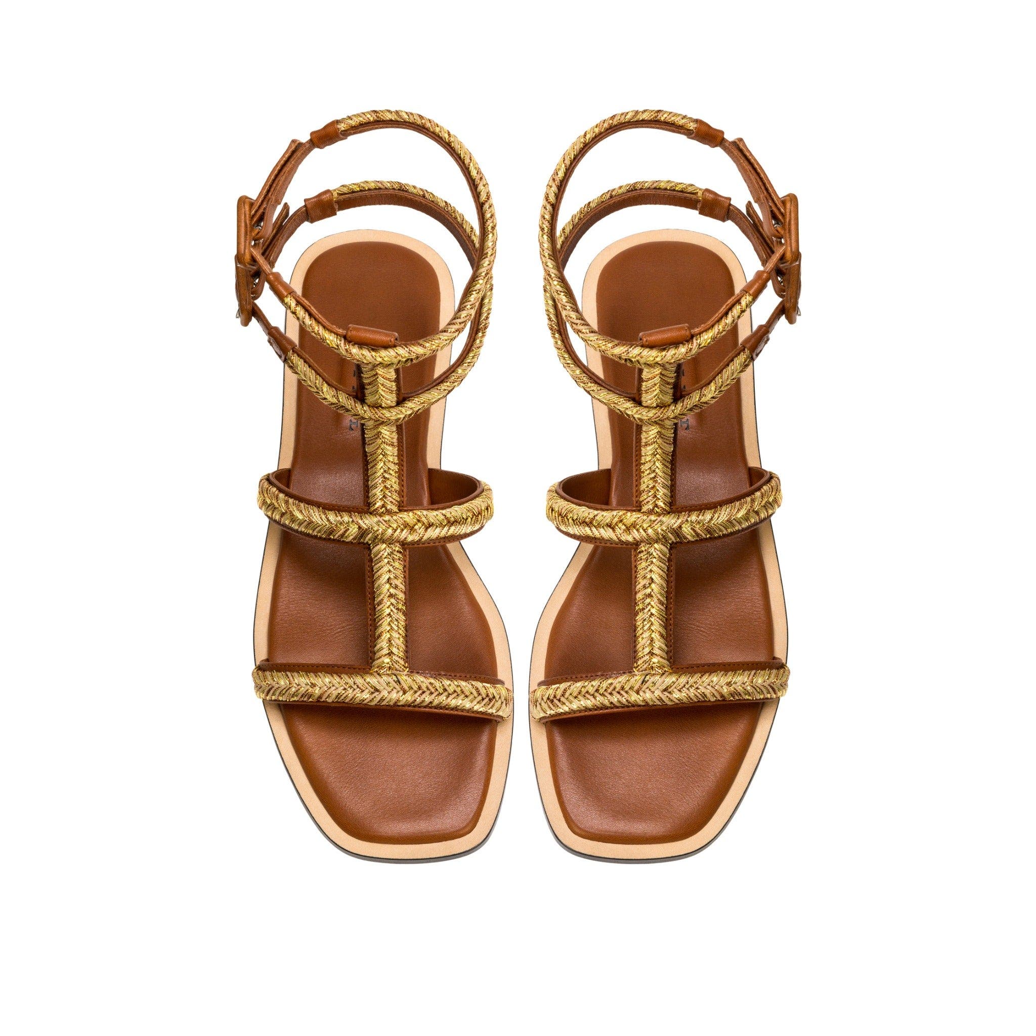 Darcia Camello Flat Gladiator Sandal, Alternate, color, Camello
