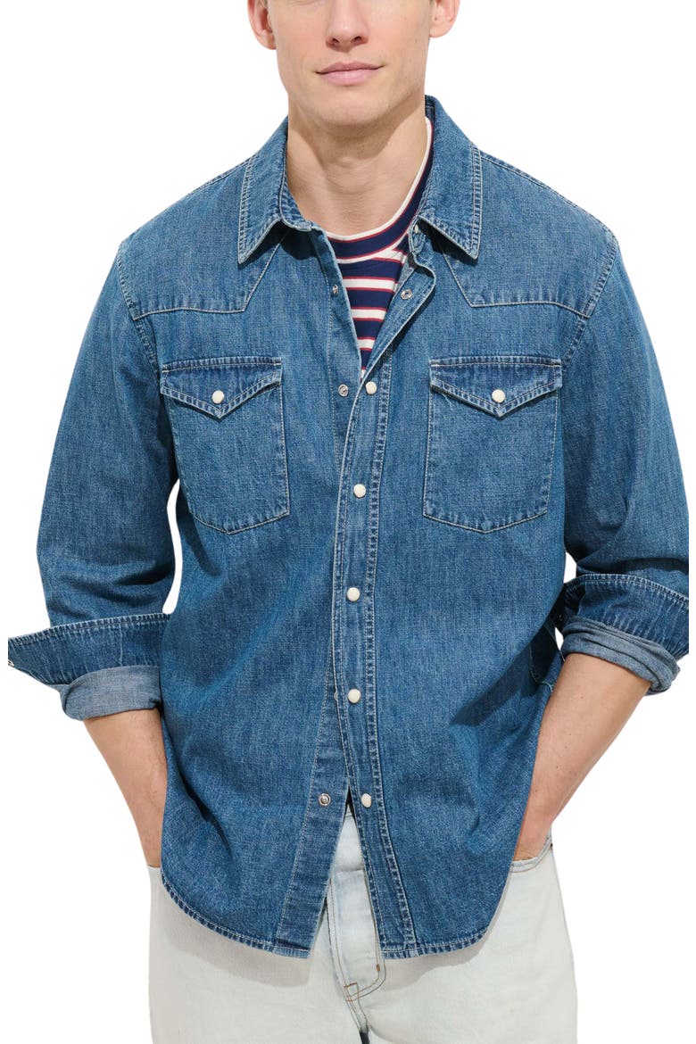 Jackson Denim Western Snap-Up Shirt, Main, color, VINTAGE WASH