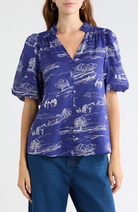 Avon Town Idara Cotton Button-Up Top