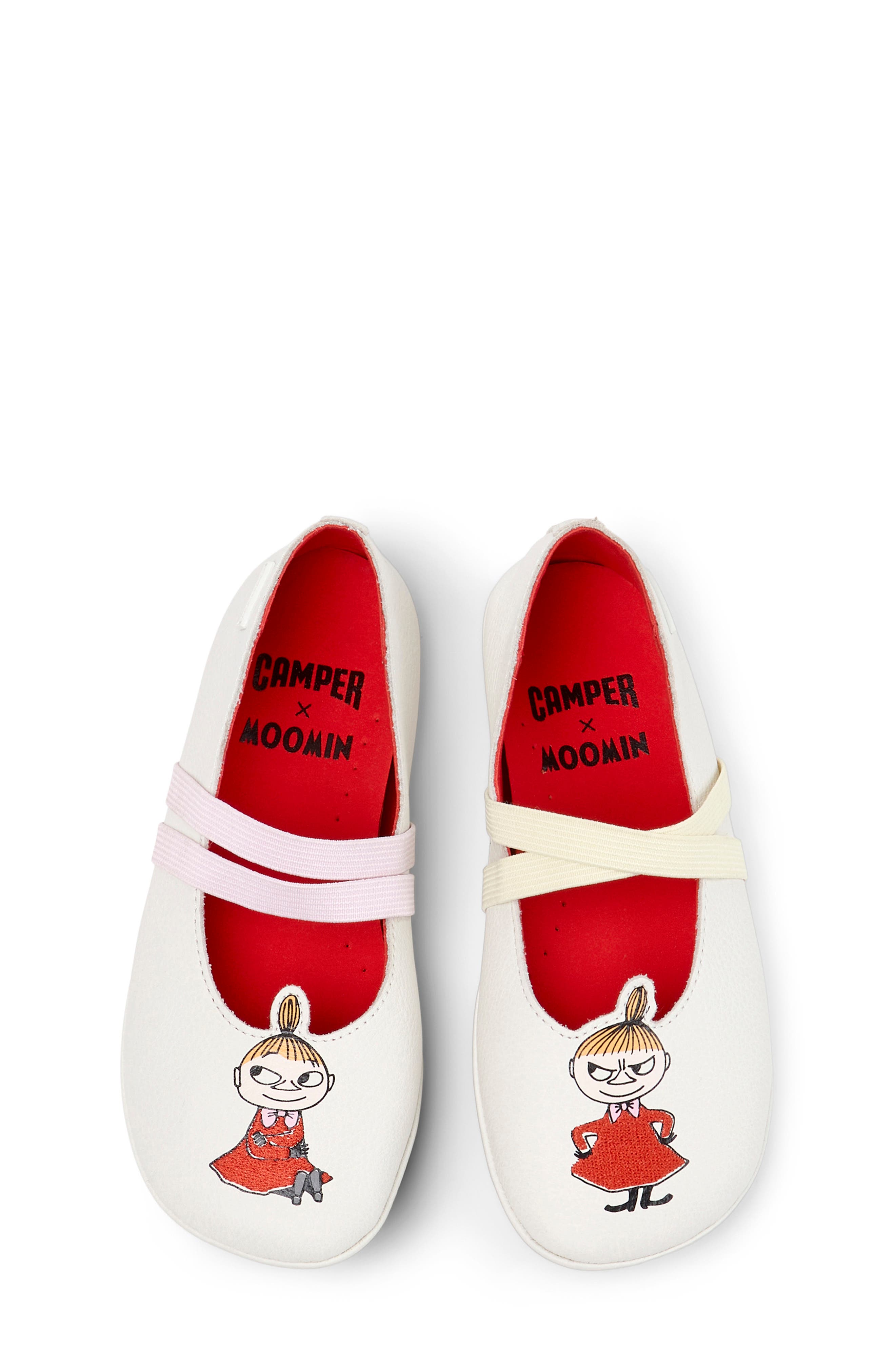 Camper x Moominvalley Kids' Right Twins Ballerina Flat, Alternate, color, 