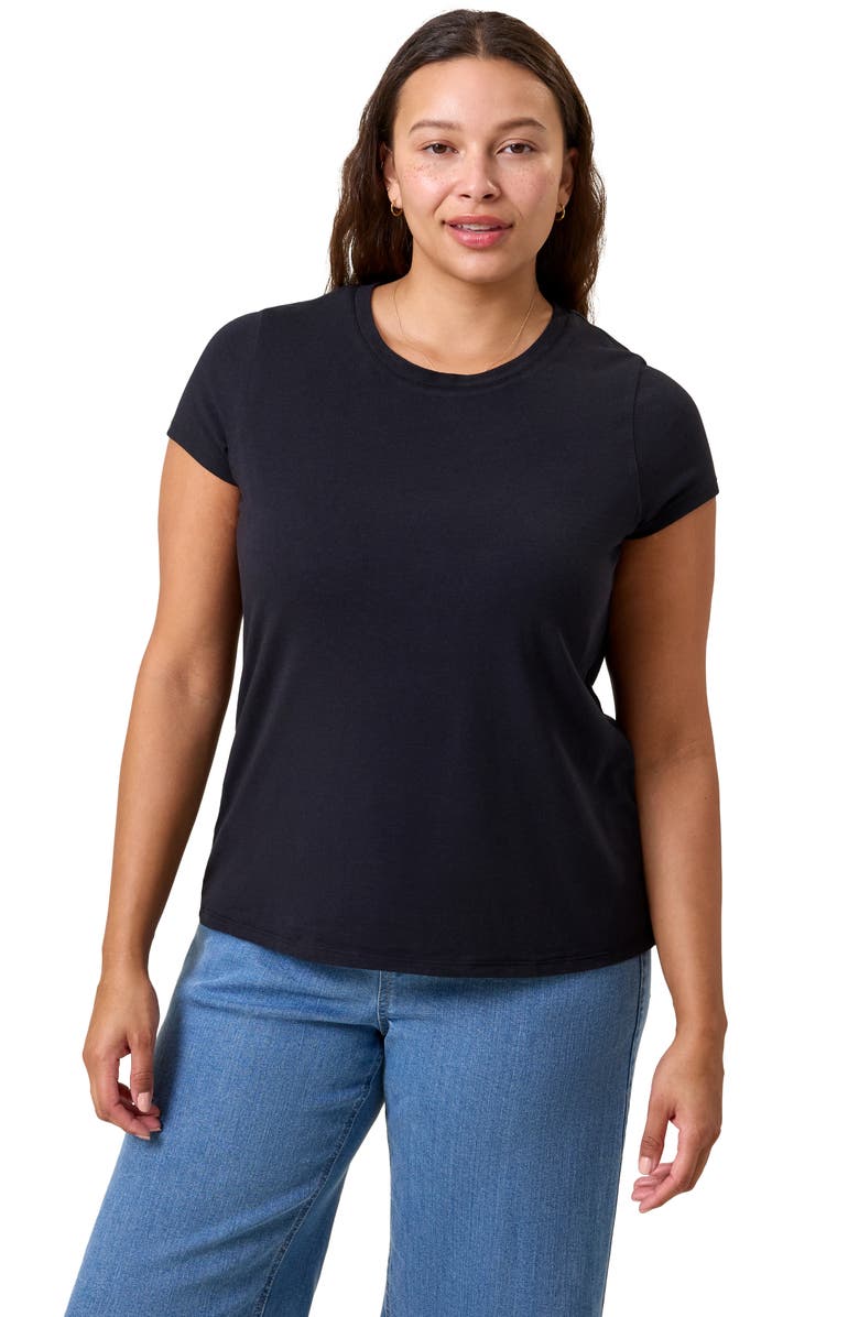 Kindred Bravely Slim Fit Modal Crewneck Nursing T-shirt, Main, color, Black