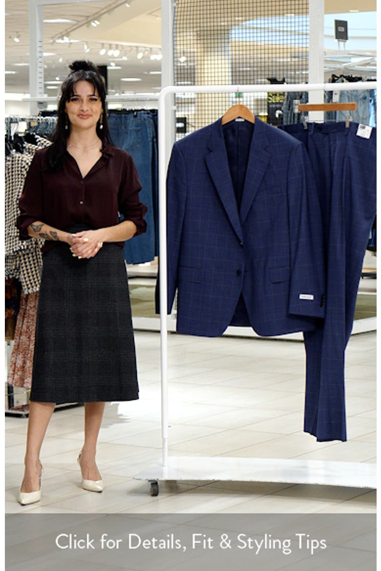 Flynn Classic Fit Medium Blue Windowpane Check Wool Suit video