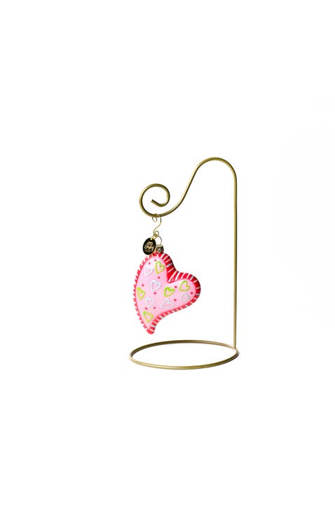 Heart Glass Shaped Ornament with Gold Stand