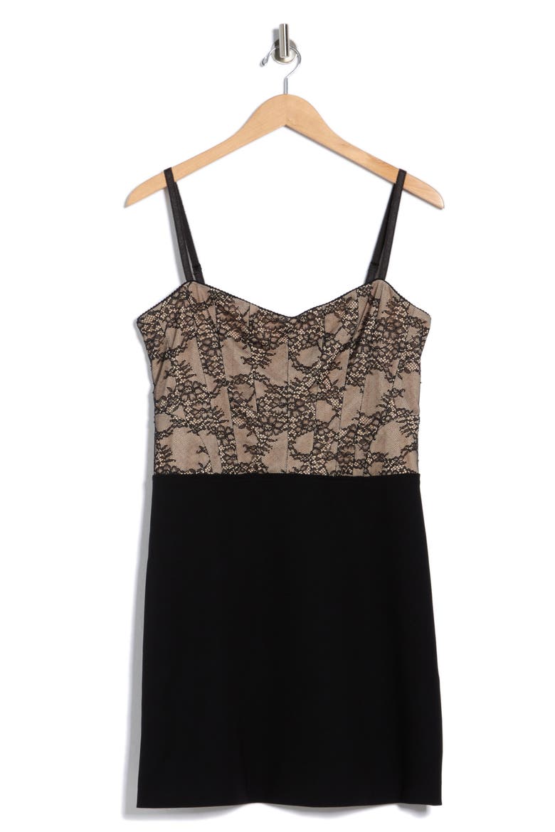 Carla Lace Corset Minidress, Main, color, BLACK