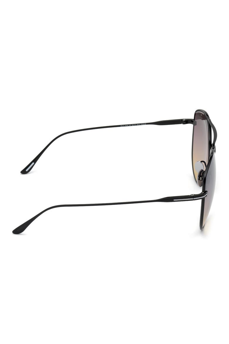 Milla 59mm Gradient Aviator Sunglasses, Alternate, color, BLACK SMOKE