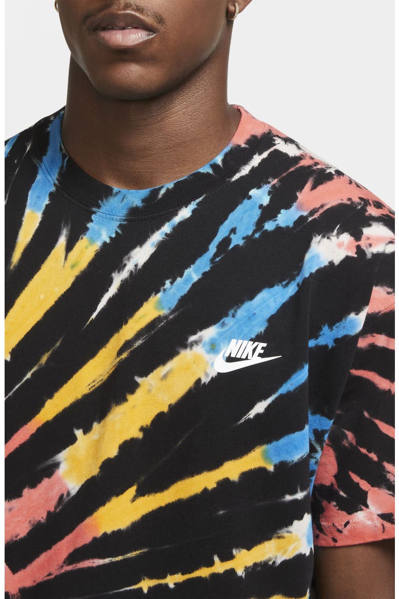 Tie Dye T-Shirt, Alternate, color, BLACK/BRIGHT CRIMSON/WHITE