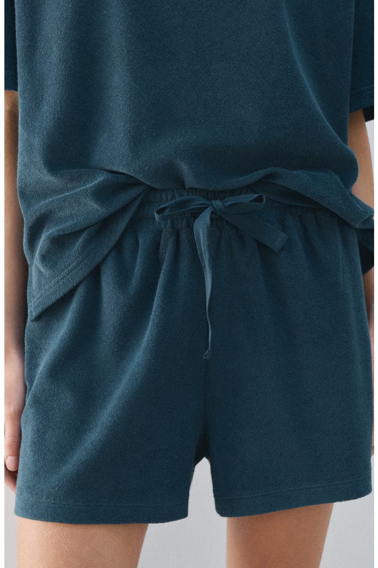 Cotton Blend Terry Shorts, Alternate, color, BLUE