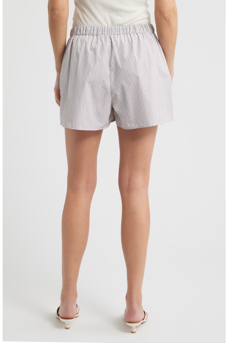 Stripe Drawstring Shorts, Alternate, color, TAUPE/IVORY
