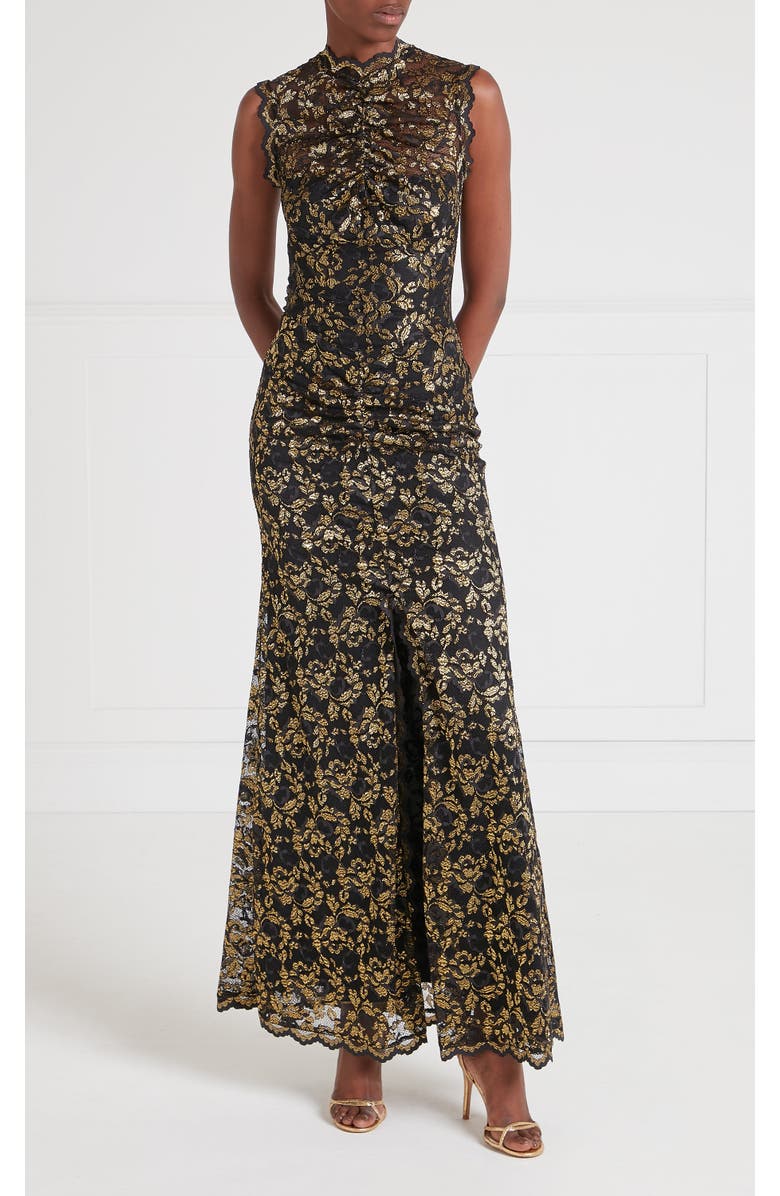 Temperley London Orris Sleeveless Gown, Main, color, Gold & Black