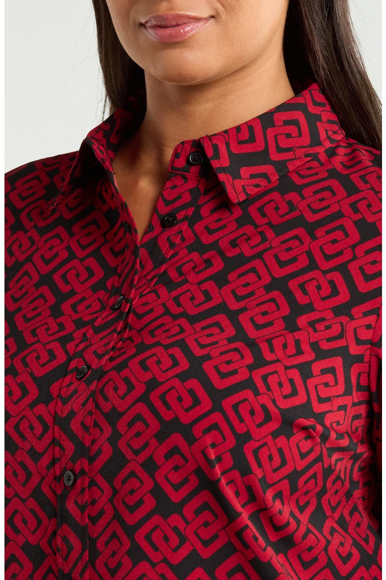 Printed Utility Shirt, Alternate, color, ANNE BLACK/ TITIAN RED