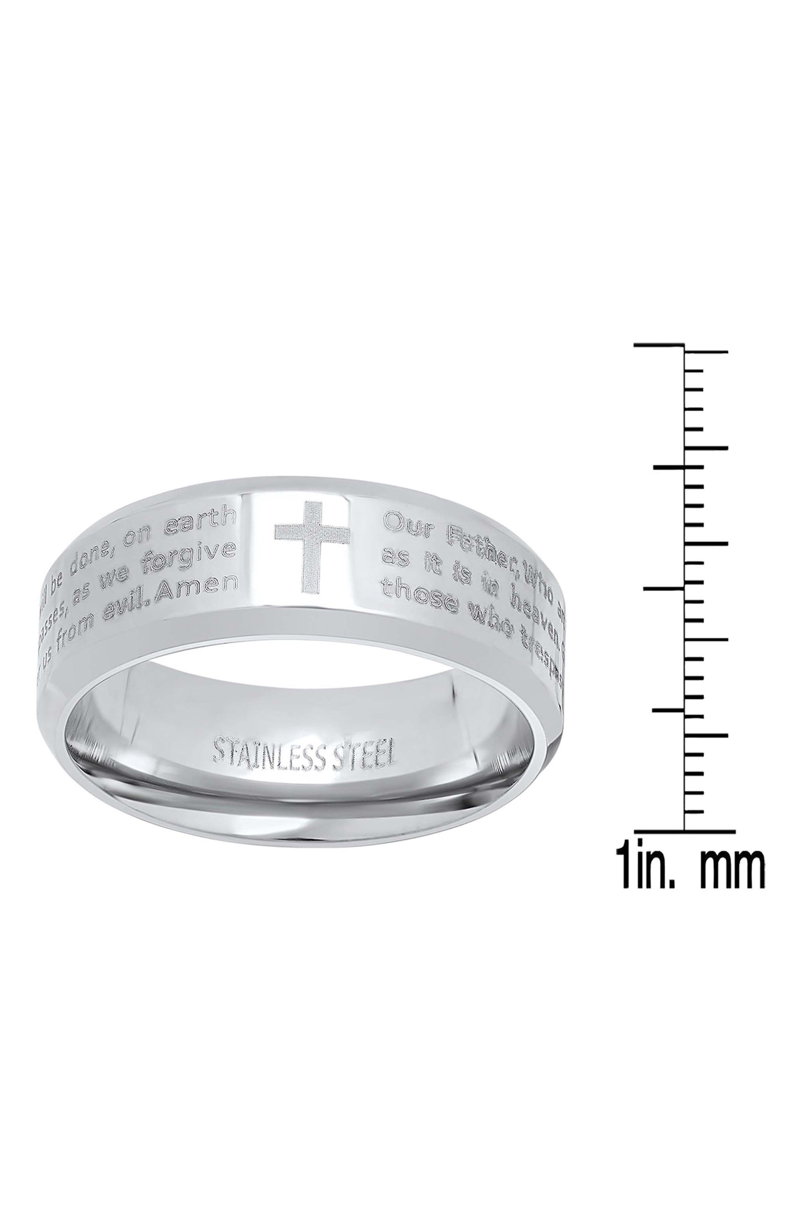 STEELTIME Men's Two Tone Lord's Prayer Inscribed Ring (Men) | Nordstromrack