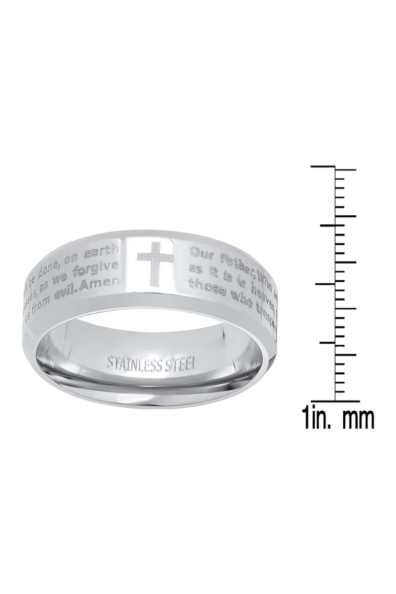 Men's Two Tone Lord's Prayer Inscribed Ring, Alternate, color, SILVER