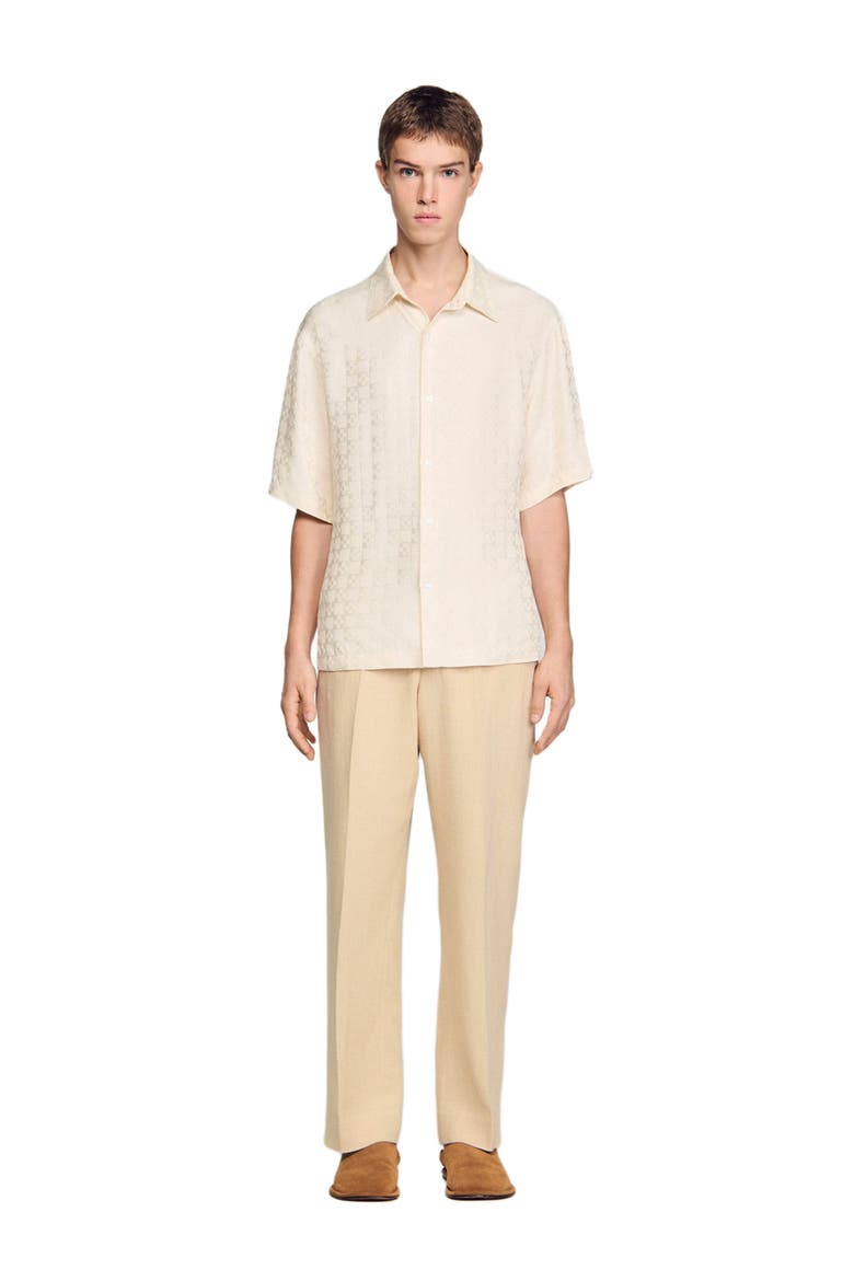 Square Cross loose-fit shirt, Alternate, color, White