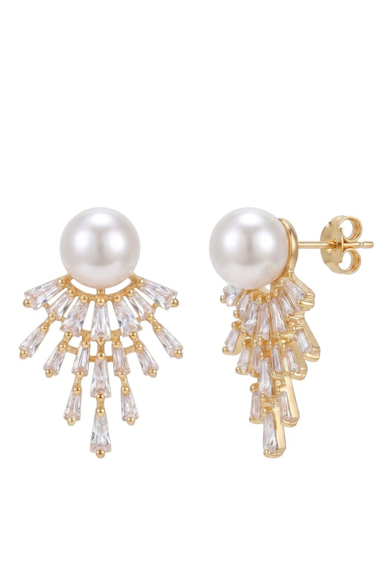 Ritika Pearl Studs, Alternate, color, Gold