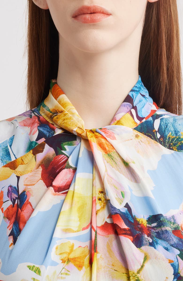 Elie Tahari The Raquel Spring Morning Floral Print Sleeveless Dress, Alternate, color,