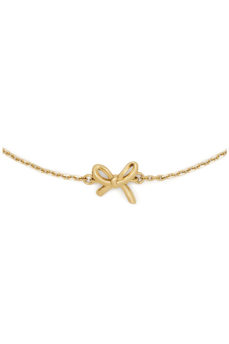 mini bow pendant bracelet, Alternate, color, GOLD