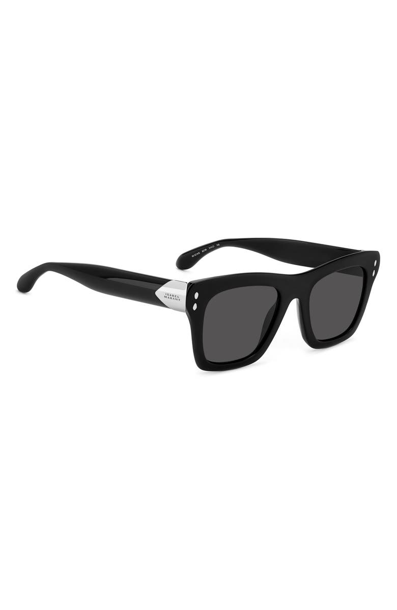 Isabel Marant 51mm Rectangular Sunglasses, Alternate, color, Black/ Grey