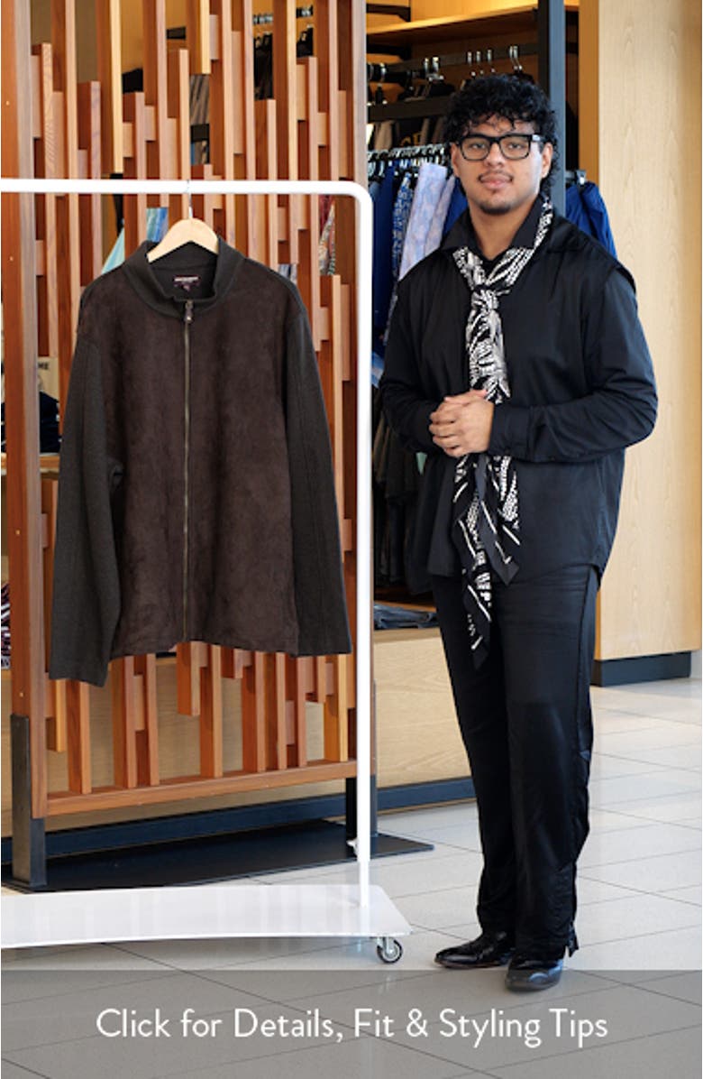 Sueded Mixed Media Jacket, sales video thumbnail