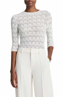 Vince Long Sleeve Cotton Lace Top