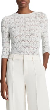 Vince Long Sleeve Cotton Lace Top