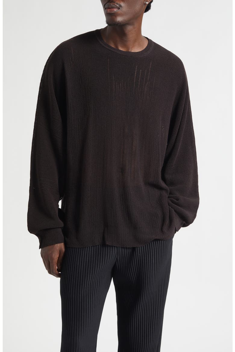 Brush Close-Up Crewneck Sweater, Main, color, BROWN