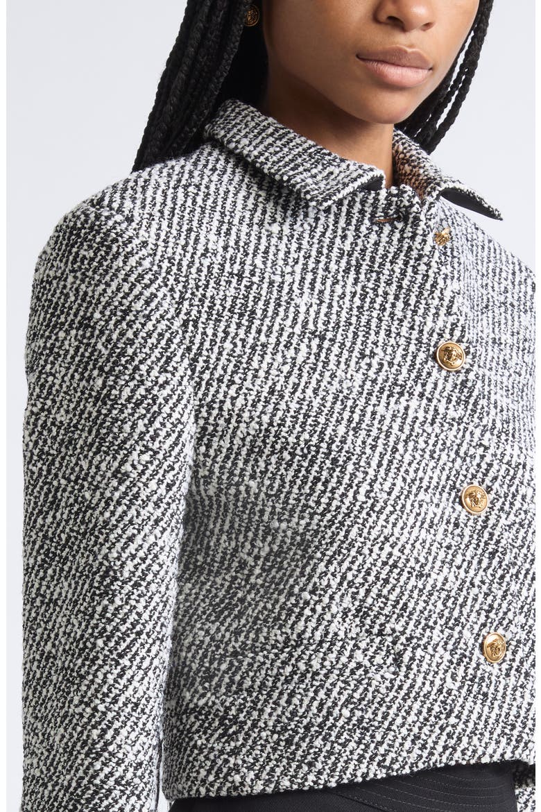 Wool Blend Bouclè Jacket, Alternate, color, BLACK WHITE