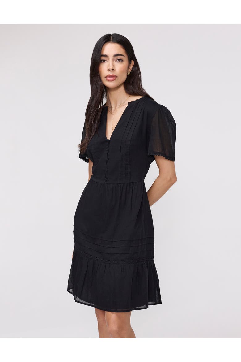 Cotton Voile Short Dress, Alternate, color, Black
