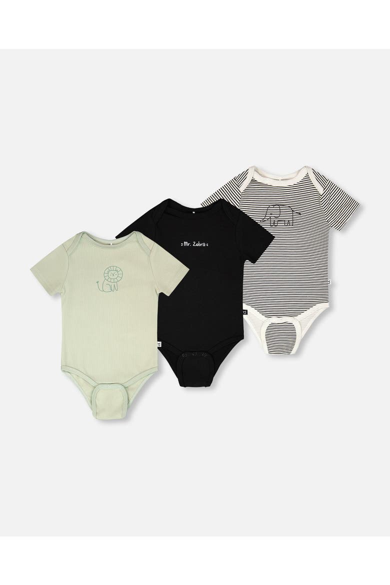 3 Pack Evolutive Organic Cotton Jersey Bodysuit, Main, color, Sage Green